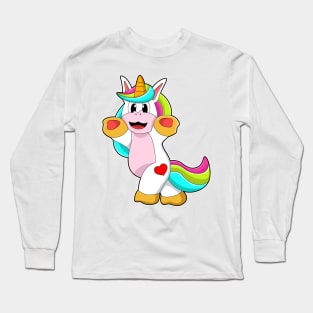 Unicorn with Heart Tattoo Long Sleeve T-Shirt